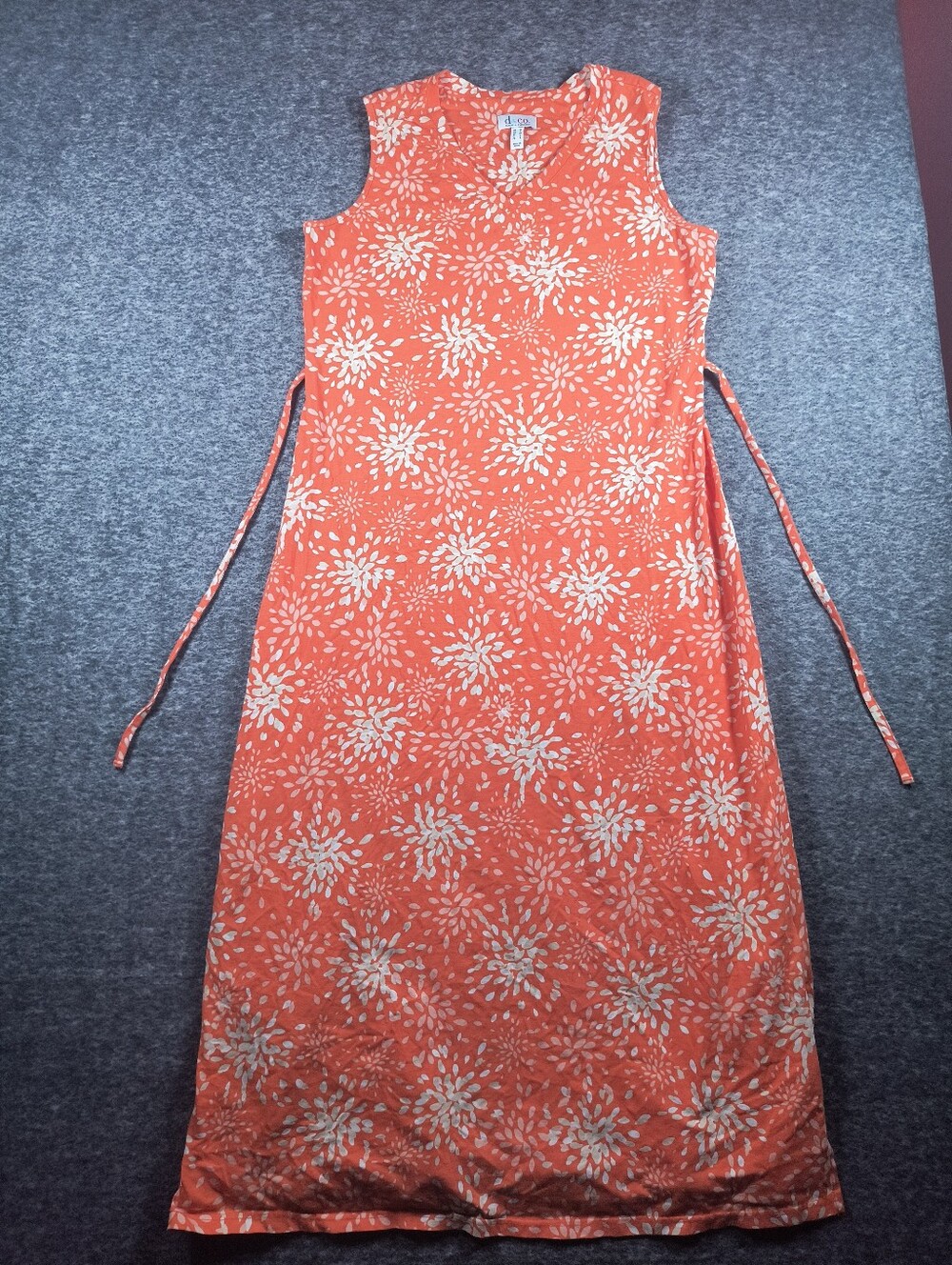 D&Co. Orange summer maxi dress, women's medium